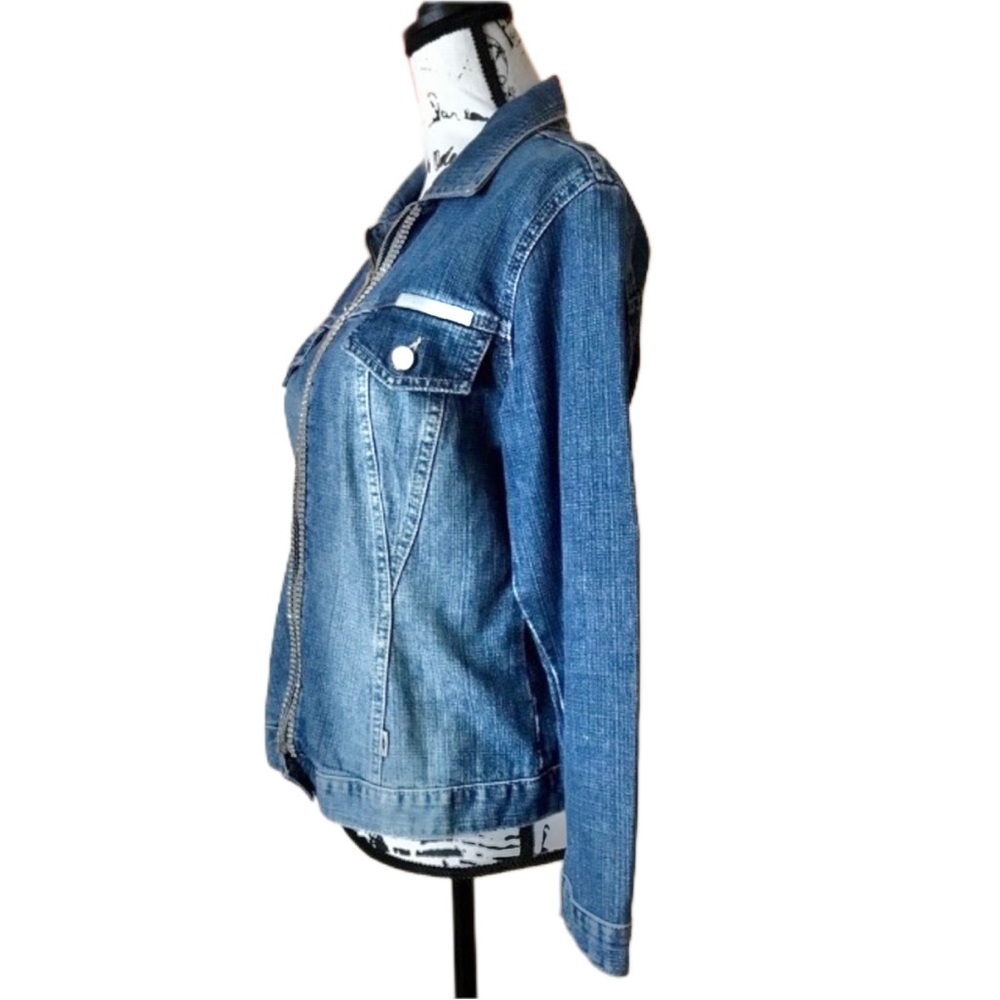 Jean Darrot Rhinestone Denim Jacket - Picture 2 of 8